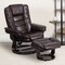 Emma and Oliver Multi-Position Stitched Recliner & Ottoman with Swivel Base